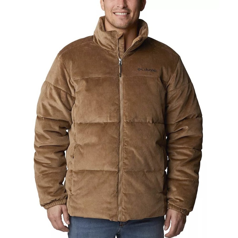 NEW $220 Columbia Puffect Corduroy Jacket! Tan (Delta) Insulated Quilted Puffer